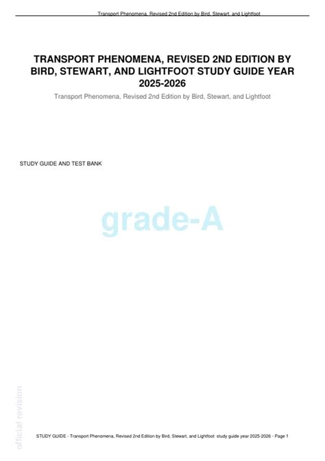 Guide to Transport Phenomena Revised 2nd Edition