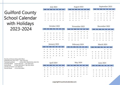 Guilford County Schools Calendars Greensboro, NC