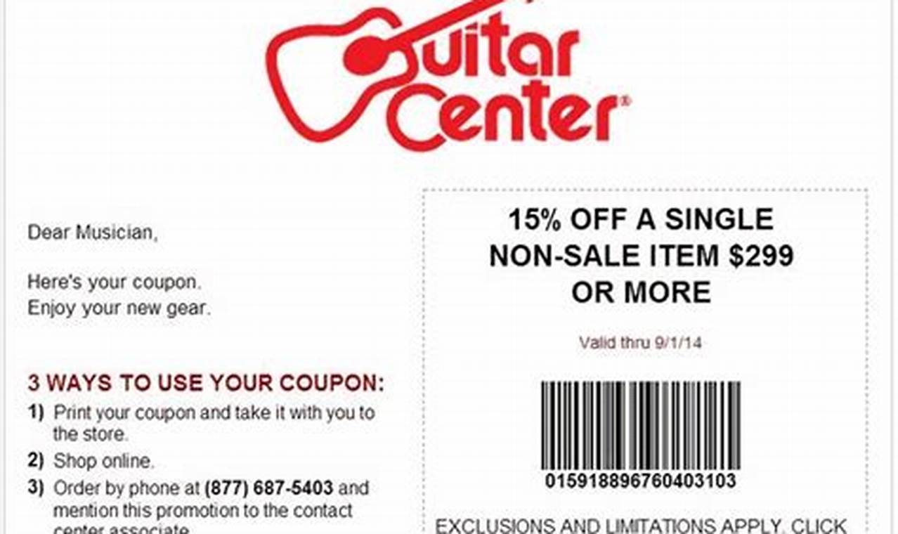 Guitar Center Coupon Code 2024