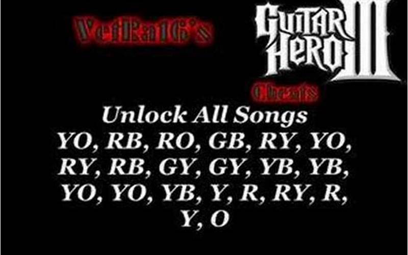 Guitar Hero 3 Unlock All Songs Cheat Ps2