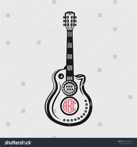 Download Guitar Circle Monogram Printable