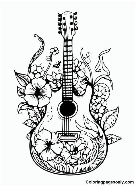 Guitar Coloring Pages For Adults
