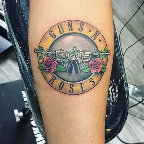 40 Guns And Roses Tattoo Designs For Men Hard Rock Band