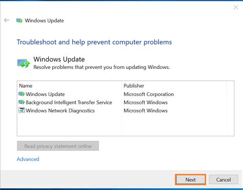 Gunakan Windows Update Troubleshooter
