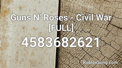 Guns N\' Roses Roblox ID Codes - Roblox ID