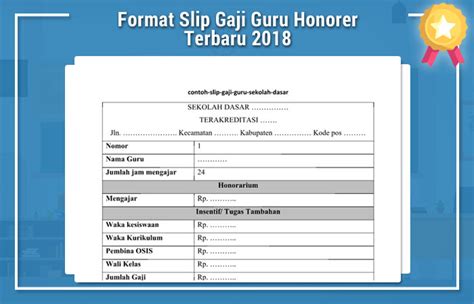Guru Honorer Contoh Format Slip Gaji