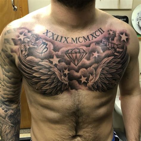 Guy Chest Piece Tattoos