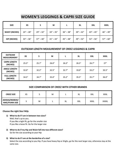 H&m Tights Size Chart
