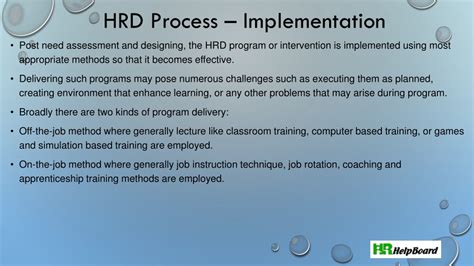 HRD Program Implementation Stages