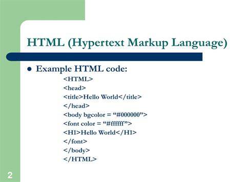 HTML markup language