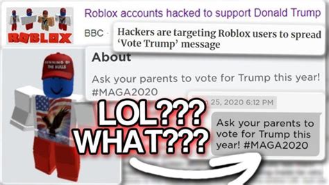 Hackean cuentas de Roblox para apoyar a Donald Trump