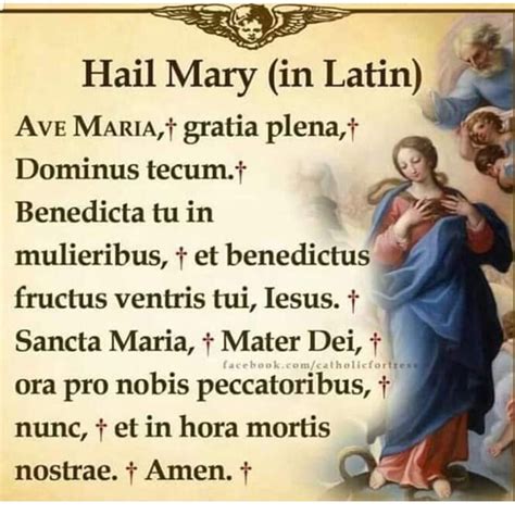 Hail Mary In Latin Printable
