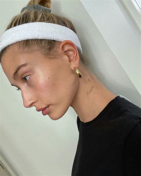 Hailey Bieber Neck Tattoo