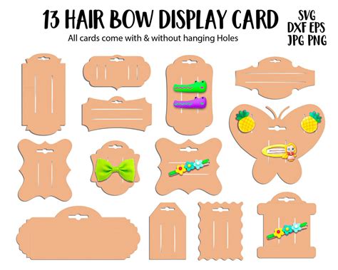 Download Hair Bow Cards Commercial Use DXF Files