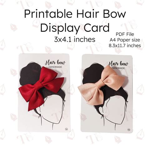 Download Hair Bow Cards Printable