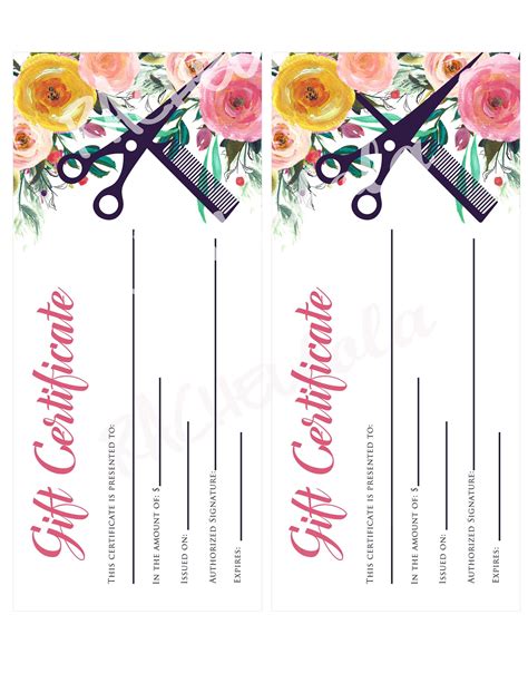 Hair Gift Certificate Template Free