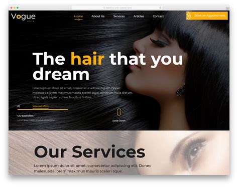 Hair Salon Website Templates Free