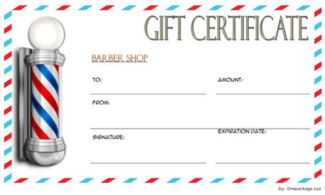 Haircut Gift Certificate Template