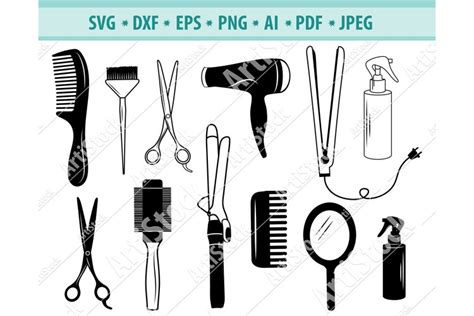 Download Hairdresser Tools SVG Commercial Use DXF Files