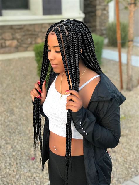 Hairstyle Ideas With Box Braids For Black Women