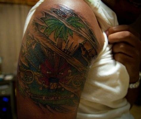 Haitian Flag Haiti tattoo, Haitian tattoo, Back piece tattoo