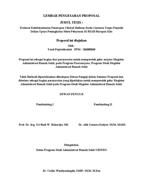 Halaman Pengesahan Proposal