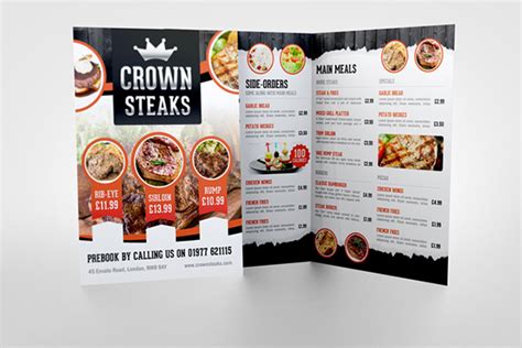 Half Fold Menu Template