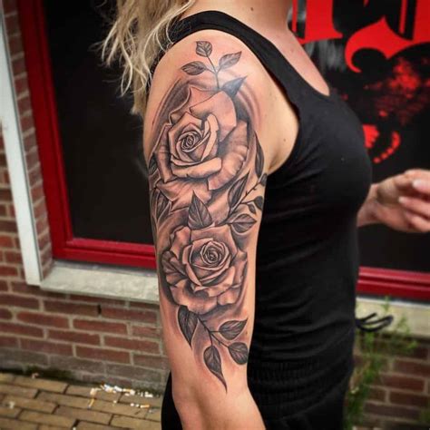 Beautiful, half sleeve, rose tattoo Tattoo Ideas