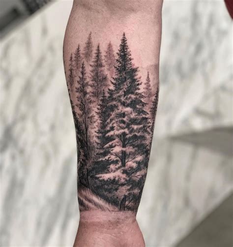 Half Arm Forest Tattoo
