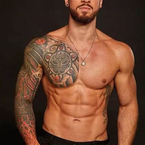Half Chest Tattoos