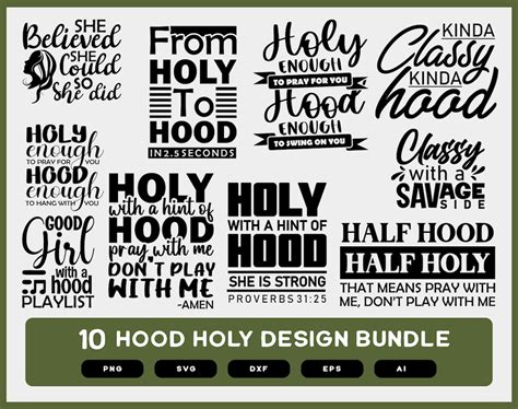 Download Half Hood Half Holy SVG Bundle |... Crafts