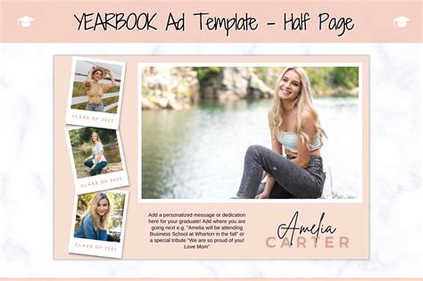 Half Page Yearbook Ad Template