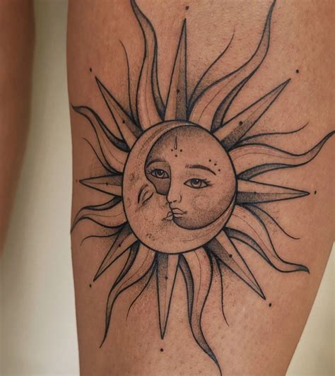 Half Sun Moon Tattoo