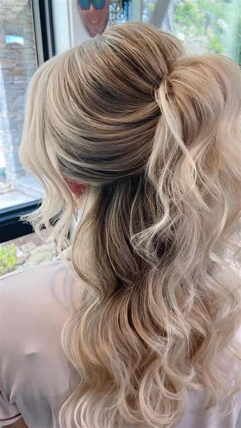 Half Up And Half Down Long Prom Hairstyle Tutorial Pinterest