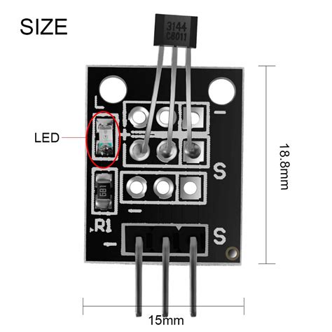 Hall Effect Magnetic Sensor Module, 3144E A3144 Hall Effect
