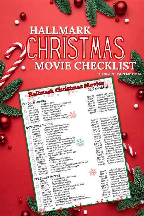Hallmark Movie Checklist Printable 2022