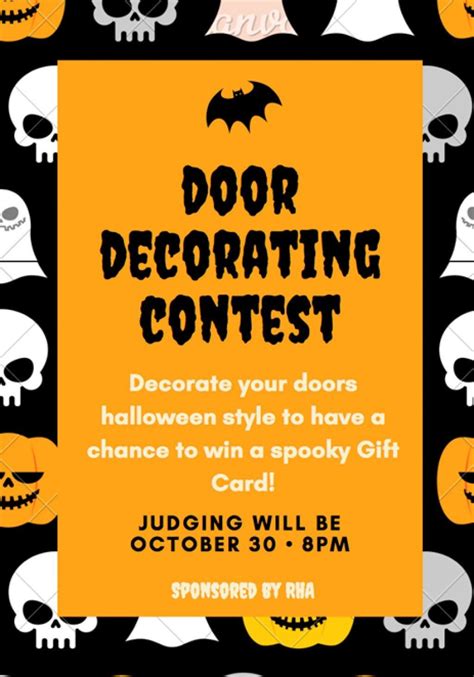 Halloween Door Decorating Contest Flyer Template