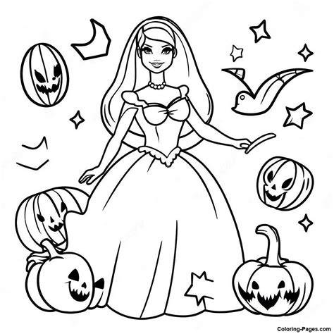 Halloween Barbie Coloring Pages