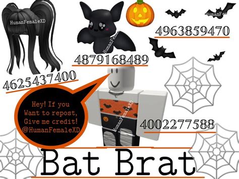 Halloween Bat Bloxburg Outfit Codes | Roblox codes, Roblox roblox 