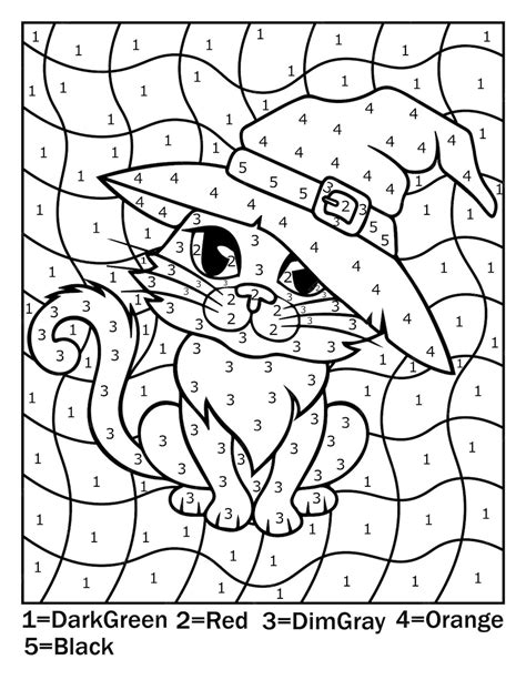 Halloween Color By Number Coloring Pages