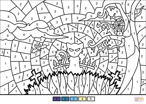 Halloween Color By Number Pages