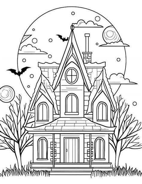 Halloween Coloring Pages Haunted House