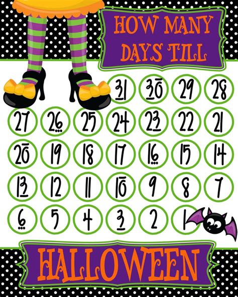 Halloween Countdown Calendar Printable