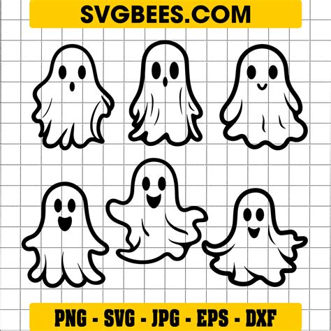 57+ Halloween Ghost SVG, Cute Ghost With Glasses SVG, Halloween SVG, Ghost Mask SVG, Cute. Happy Halloween Ghost SVG & Png Cut Files