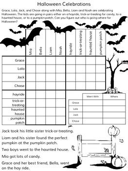 Halloween Logic Puzzle Printable