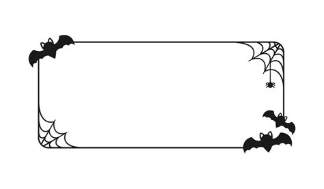69+ Halloween Rectangle Border SVG, Bat With Spiders On Web Rectangle Border Frame. Spooky Cartoon. Halloween Border SVG Cut File
