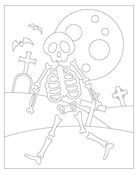 Halloween Skeleton Coloring Pages