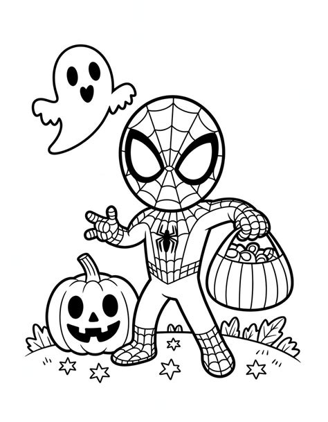 Halloween Spiderman Coloring Pages