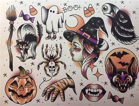 Halloween Tattoo Flash