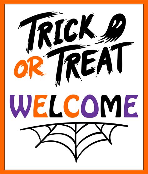 Halloween Trick Or Treat Sign Printable